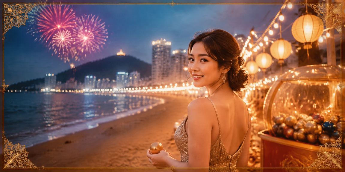 Người chơi xổ số bên bờ biển Vũng Tàu buổi chiều